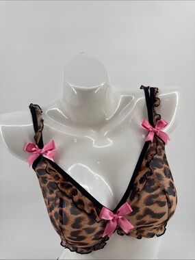 Trashy Lingerie Cheetah/ Pink Bows Bralette